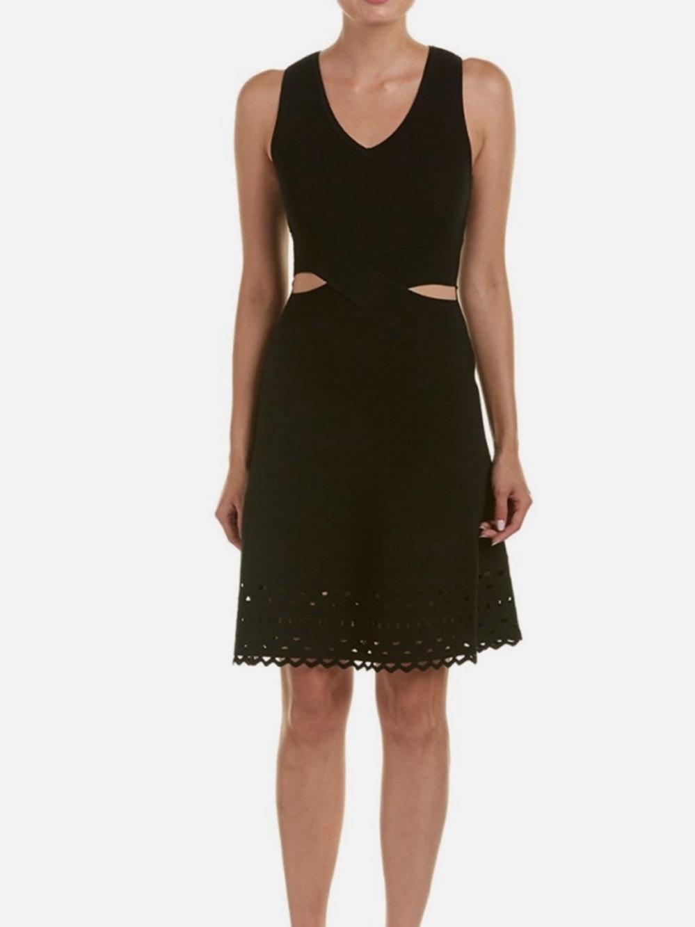 Ramy Brook Black Sleeveless V-Neck Midi Dress